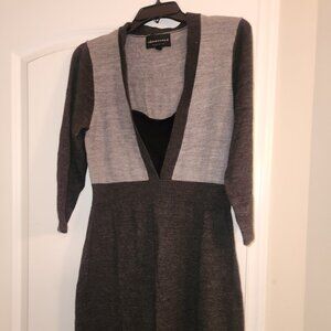Connected Apparel Black and Gray Sweater Dress